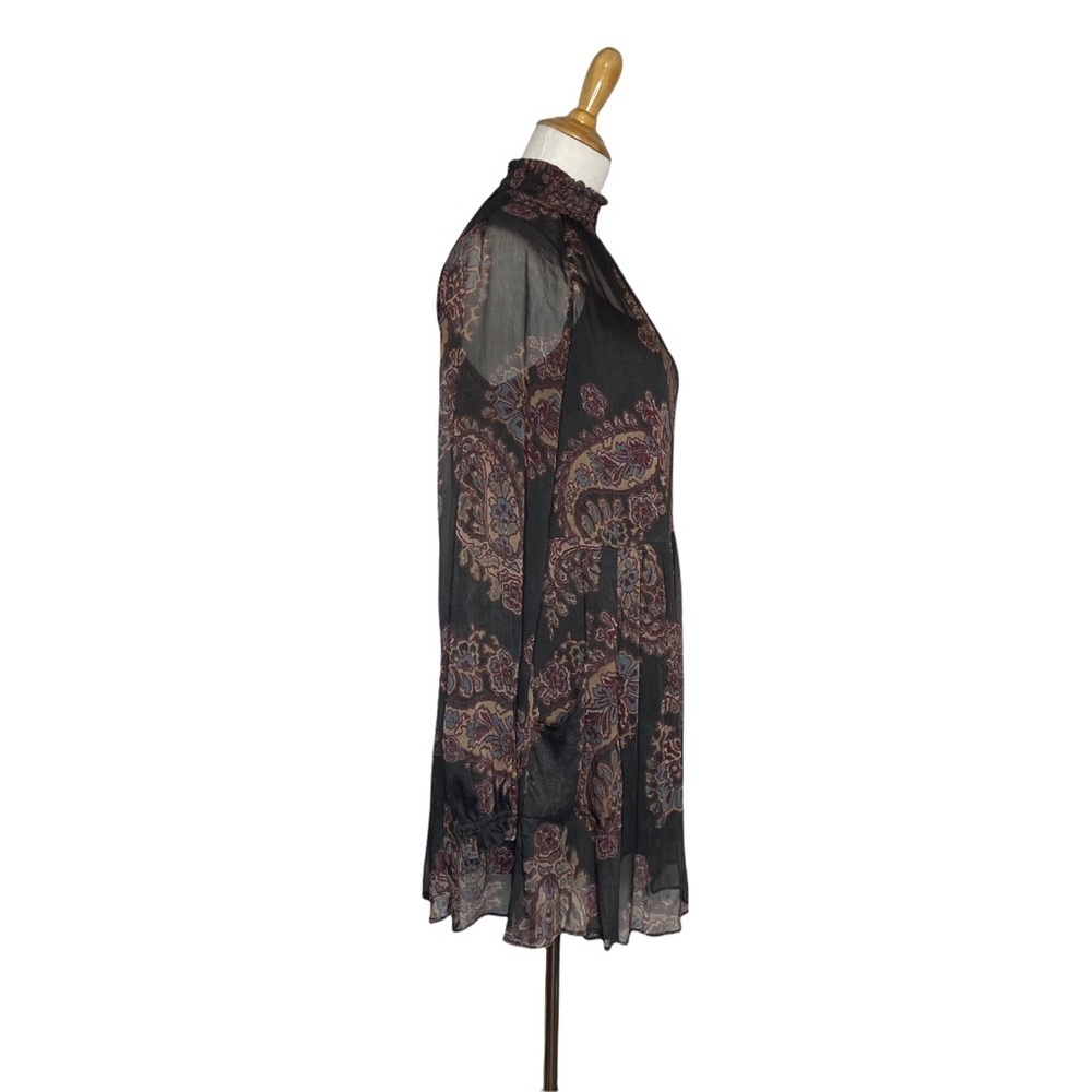 Free People Monnstruck Black Paisley Chiffon Flowy Dress xs - Picture 12 of 16